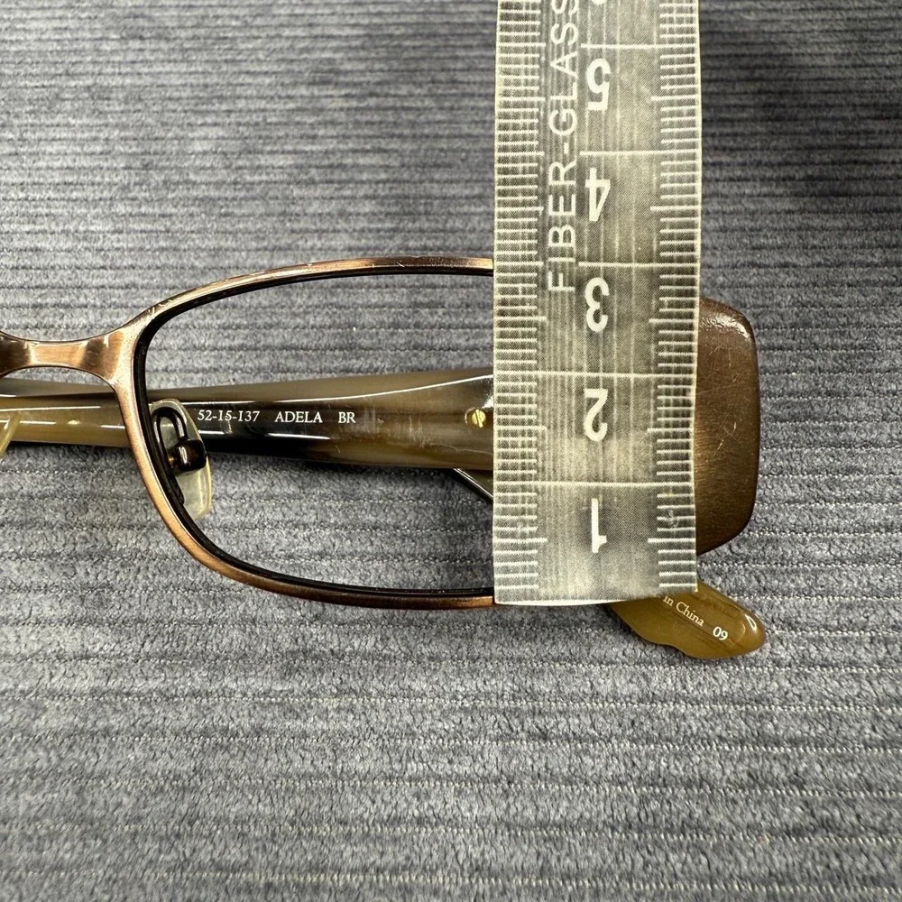 Dana Buchman Adela BR Brown Rectangular Eyeglass Frames 52-15-137 Geometric